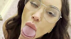 Secretary Monika Fox Delivers Sloppy Blowjob to Boss in Hotel Room. She Takes a Messy Facial!