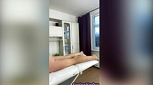 Sugarnadya Waxes Client's Slender Legs In Close-Up Foot Fetish