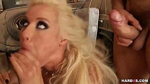 naughty blonde handles 2 cocks