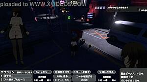 serika exposes in naked coat outdoors discreetly