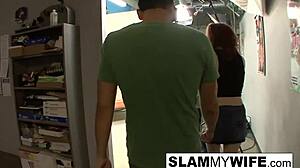Hot Redhead Gets Pounded While He Watches