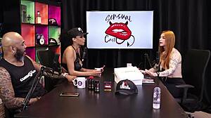 Ruiva braba en rojo transparente se despide de las drogas antes del internado