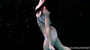 Andrejka Swims Naked in Public Pool, Feeling Free and Wild Under Water