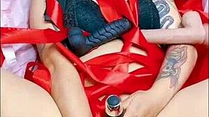 Wow, Dulce Zorra masturbates with thick black dildo! Crazy!