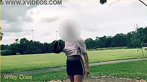 Public Braless Milf Flashes in Short Skirt Basketball Game