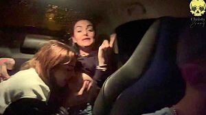 Já a můj kamarád dráždíme šéfův velký pták v jeho autě pro divoké skupinové stříknutí