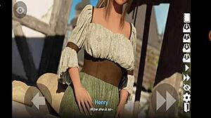 perverted waitress serves with big tits.