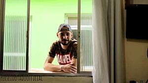 Fucking horny neighbor with anal sex skin to skin cumming inside