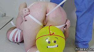 damn, this hot teen got dragged to ass hole loony bin for weird treatment! 😱