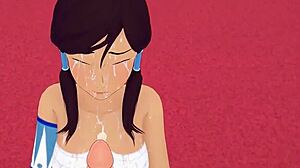 Avatar Korra's perfect blowjob in hentai 😘