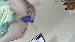 using toys for anal assfucking and assplay on tight ass