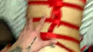 Latina teen in stockings and lingerie on all fours