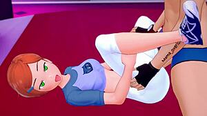 Undressing Gwen in bed for better hentai fuck uncensored