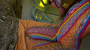 Evening close-up banging into hairy pussy with cum