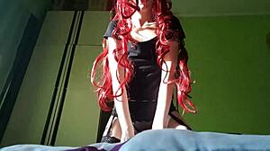 redhead slut fucking and licking heels toes