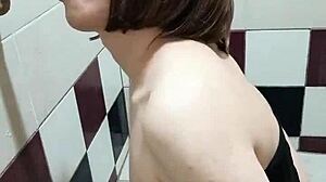 Asian gay man learns blowjob techniques through masturbation practice