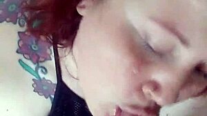 Once, a slutty girlfriend got cum splashed all over her tits after a wild night