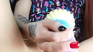 Nastya Fox Fucks Dildo Hard!