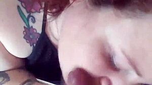 Once, a slutty girlfriend got cum splashed all over her tits after a wild night