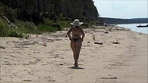 your milf struts her stuff on the sandy beach today.