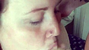 Once, a slutty girlfriend got cum splashed all over her tits after a wild night