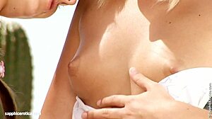 Christie and Daria PLAY WITH TOYS Outdoors in Steamy Lesbian Action