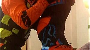 Bold Gay Motocross Blowjob Action