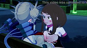 Ochako Uraraka and Himiko Toga in Wild Futanari Sex - My Hero Academia