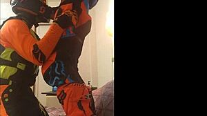 Bold Gay Motocross Blowjob Action