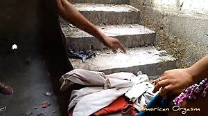 19yo Nigerian Bianca bounces hard on college cock