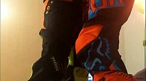 Bold Gay Motocross Blowjob Action
