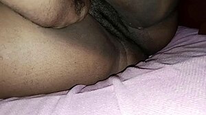 naughty stepdad loves playing under skirt with hairy ebony pussy while mom in kitchen part 1