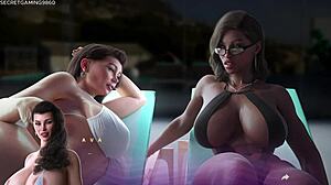 I's jerking off to my stepmom's sex story in this hentai 3d game, feeling so horny with her curvy tits and outfit in usa