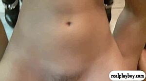 Two Pretty Petite Brunettes Get Intensely Pounded in Group for Money