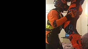 Bold Gay Motocross Blowjob Action