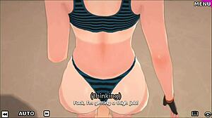 big tits couple bends over for doggy rimjob and ass licking