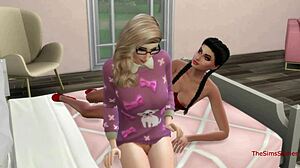 Sims 4 straight girl seduced by lesbian for first-time scissoring experience. Shy innocence turns wild!