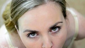 Incredible! Green Eyed Babe Sucks Cock Sensually for First Homemade Blowjob