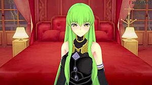 Cheshire Cat from Code Geass in a full 3D hentai video sucking and fucking on sheer fabric