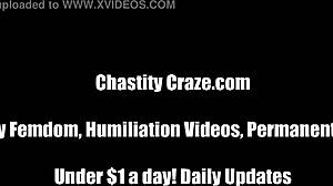 she locks your cock up nice and tight in this bdsm bondage session, feeling the tight fetish grip from femdom pov.