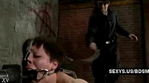 Extreme Sex with Bound Babe and Dildo Play