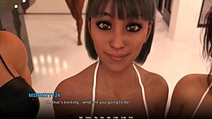 Drobna najstnica z velikimi joški in ogromno ritjo se pridruži pohotni milf za analno zabavo