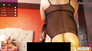 big ass shemale teases with dildo play and explosive finish