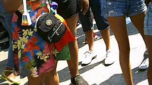 Bbw Woman Flashing Cameltoe In Public At Pride 2016 Event