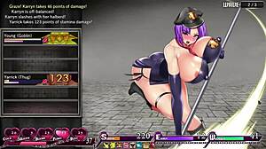 Karryn navigates prison level 2 in hentai anime, facing challenges
