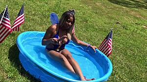 yo, nina rivera’s teasing her pussy in the backyard this 4th of july