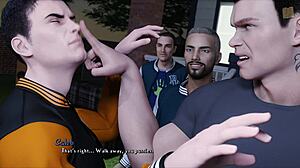 Redhead Chick Throws Dildos At Jocks In Being A Dik Route 58