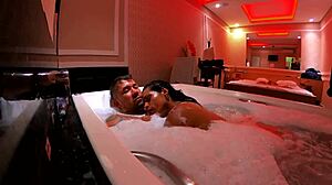 A Brunette Wakes Up Excited In The Water