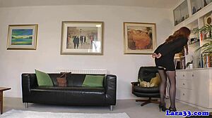 British Lingerie Milf Licks Stockinged Lesbian. Classy Mature Cougar In Heels And Glamour Masturbates.