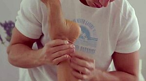 Passionate brunette massage turns into hot fucking with blowjob and licking